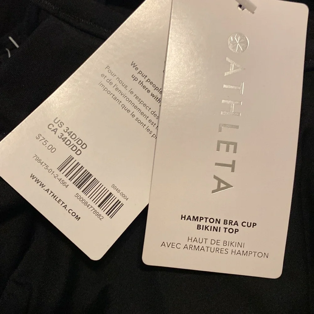 🖤 Athleta Hampton Bra Cup Bikini Top // Black 798475